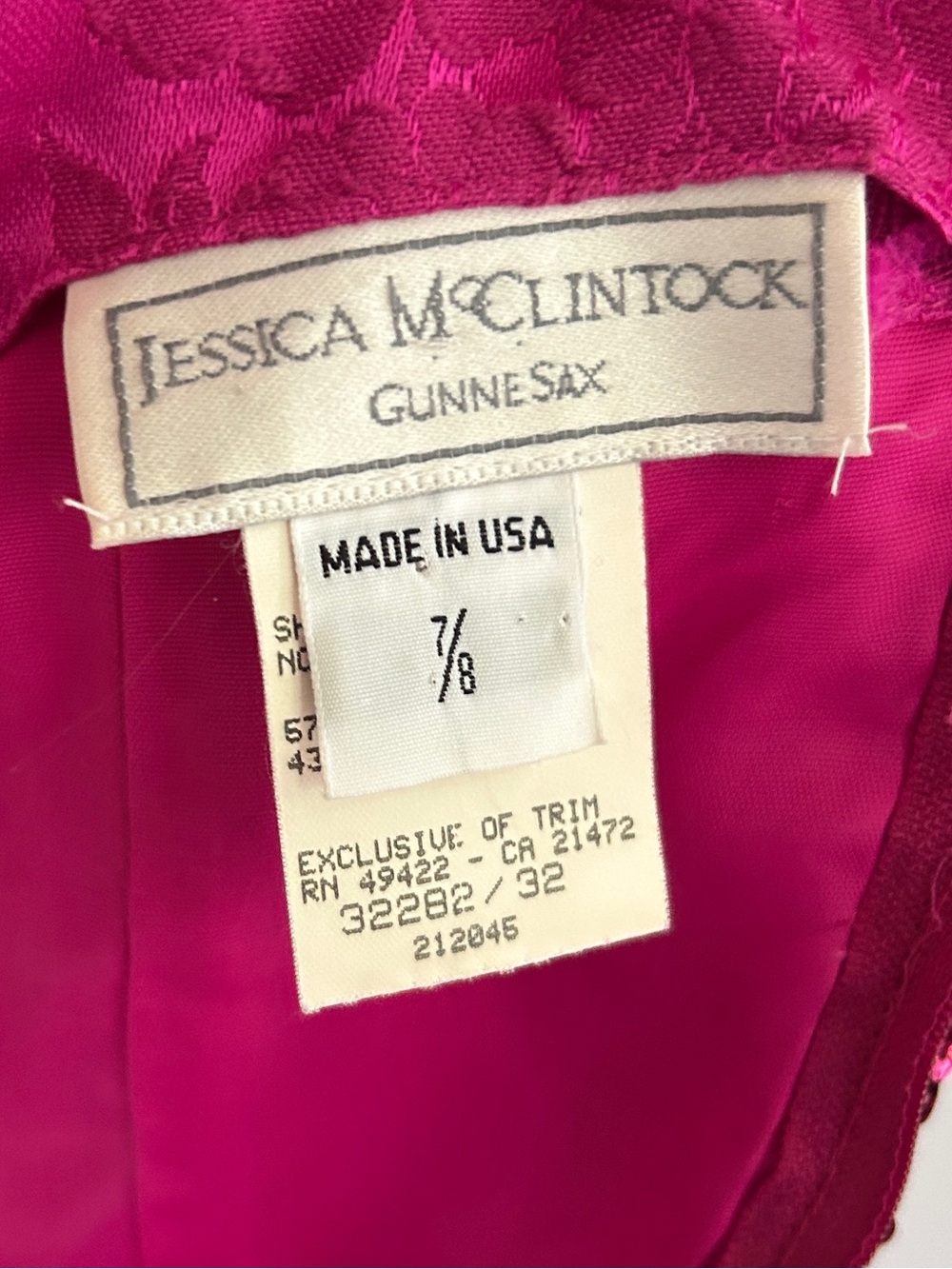 Vintage Jessica McClintock Gunne Sax 90s Barbie Fuchsia Sequin Party Dress ~ XXS - Picture 2 of 16